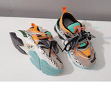 DOMINICO TRAINERS IN MULTI COLOR MIX WITH CHUNKY SOLE LUMINOUS PLATFORM SNEAKER - boopdo