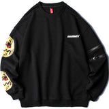 MADDIAOYI ZACPO FLAME EYES FACE PRINT CREW NECK SWEATSHIRT - boopdo