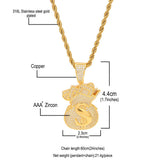 TREVORZA ZIRCON MONEY BAG JEWELRY NECKLACE - boopdo