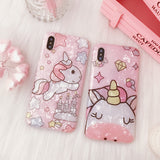 CUTE PONY UNICORONA PEARLESCENT APPLE IPHONE COVER IN PINK - boopdo