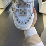 LUXE SEVEN DESIGN EMBELLISHED CHUNKY SOLE TRAINERS - boopdo