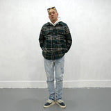 GONZA MANSTA URBAN STYLE PLAID QUILTED OUTDOOR THICK SHIRT - boopdo