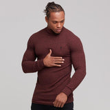 MUSCLE BASIC STYLE FITNESS HIGH NECKED SLIM OUTFIT SWEATER - boopdo