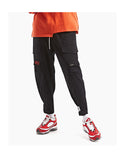 YOPPO EVOLUA MULTI POCKET TAPERED SWEATPANTS IN BLACK - boopdo