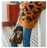 JAM PRINCESS LEOPARD PRINT DRAWSTRING BAG WITH EMBROIDERED - boopdo