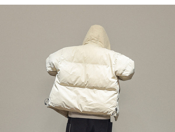 IVORY SWAGGER WOSHIHEC MULTI POCKET STREET CLOTHING HOODED JACKET - boopdo