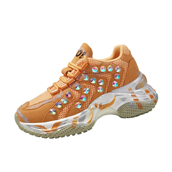 OPXO DRULO GRAFFITI CHUNKY SOLE CASUAL SNEAKER WITH RHINESTONES - boopdo