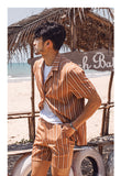 VERRAGE VINTAGE INSPIRED STRIPE SHIRT AND MATCHING SHORTS - boopdo