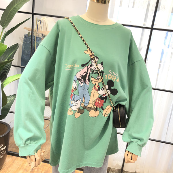 SIMDA LONGLINE SWEATSHIRT WITH DISNEY PRINT - boopdo