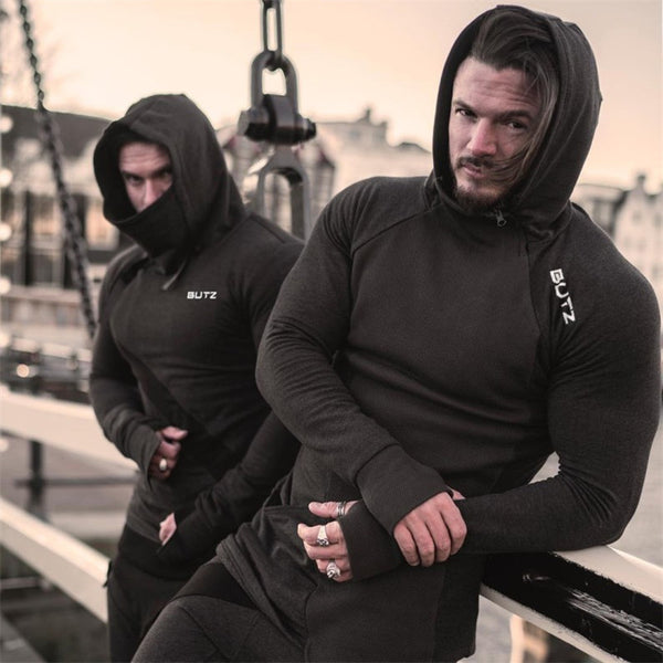 MUSCLE DOGGIE VEUCS FITNESS TRAINING SLIM HOODIE SWEATSHIRT - boopdo