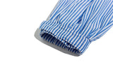 KIKO GORLA STRIPED SEERSUCKER CASUAL JOGGER PANTS IN BLUE - boopdo