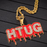 POOYO HTUG STAINLESS STEEL HIPSTER HIP HOP JEWELRY DIAMOND NECKLACE - boopdo