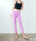 UIMIO YOGA LEGGINGS WITH TIE ANKLE DETAIL IN PINK - boopdo