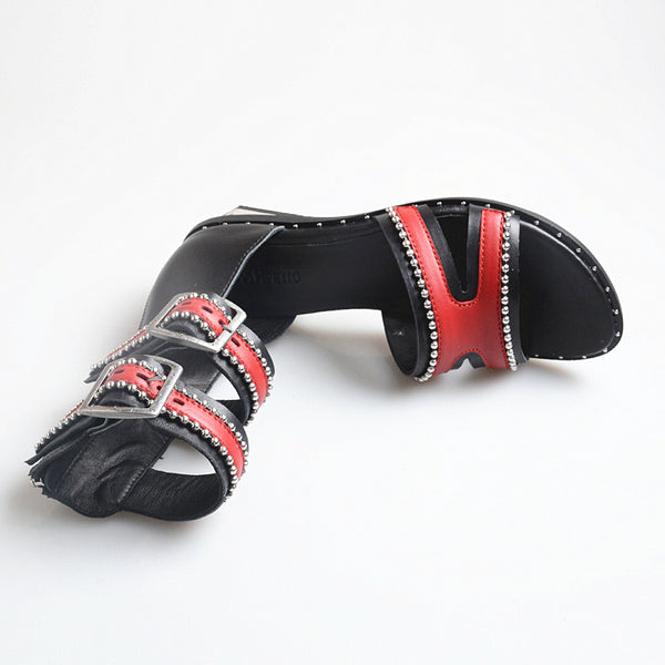 PROVA PERFETTO HUFFO WOFO OPEN TOE HIGH TOP ROMAN SANDALS - boopdo