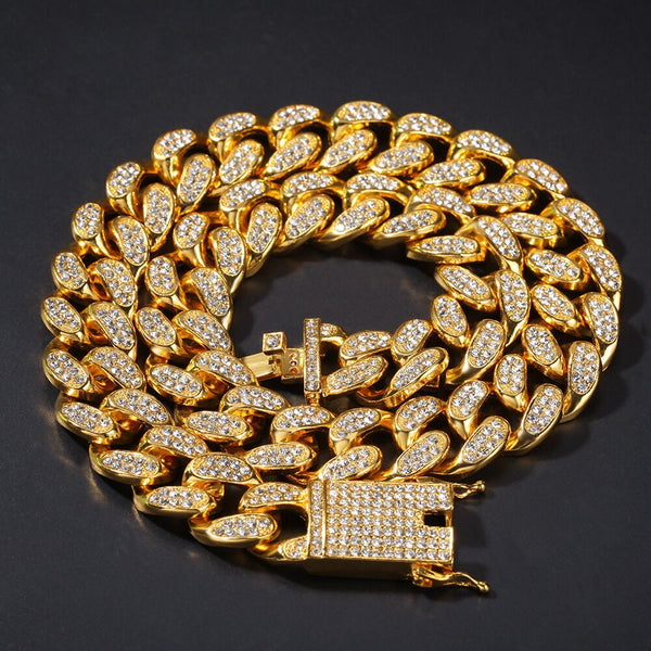 ZACK DONNA AUSTRIAN RHINESTONE CUBAN HIP HOP RAP CHAIN - boopdo