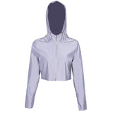 ZUMBA GIRLS CROPPED HOODED RUNNING JACKET IN GLOW IN THE DARK - boopdo