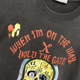 ESSENTIX FICO HORROR SKULL GRAFFITI PRINT CREW NECK BASIC T SHIRT - boopdo