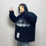 APPLE SMILE CLOTHING DESIGN GRAFFITI WOOLEN HOODED JACKET - boopdo