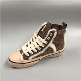 BOOPDO DESIGN HIGH TOP TRAINERS WITH FAUX FUR LINE DESIGN - boopdo