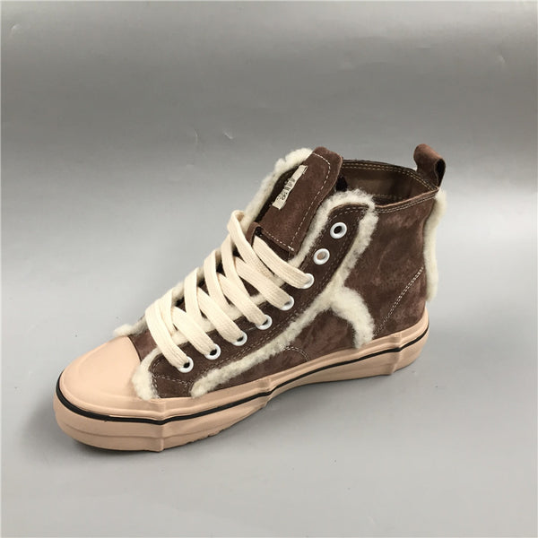 BOOPDO DESIGN HIGH TOP TRAINERS WITH FAUX FUR LINE DESIGN - boopdo