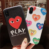 HEART FACE PLAY COMME PRINT APPLE IPHONE CASES - boopdo