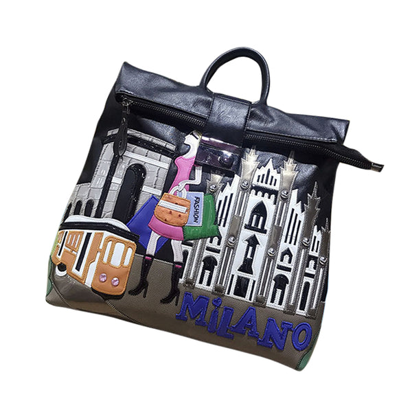 LETIFE SOUVENIRS FROM MILANO PROUNCE DUAL USE TRAVEL HANDBAGS - boopdo