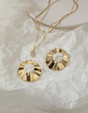 UZL DESIGN GOLD PLATED HAMMERED CIRCLE EARRINGS - boopdo