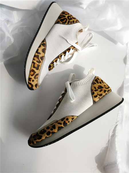 SIGERDORI DESIGN KNITTED TRAINERS IN ANIMAL PRINT - boopdo