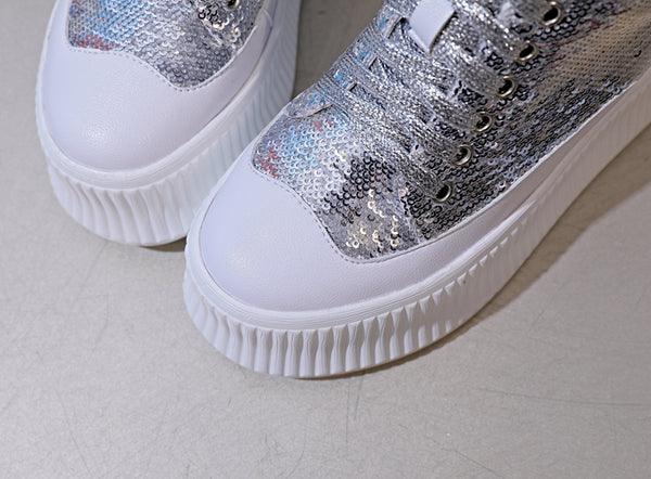 ROOSEVELT BOGANO SEQUINED CHUNKY SOLE CASUAL SNEAKER - boopdo
