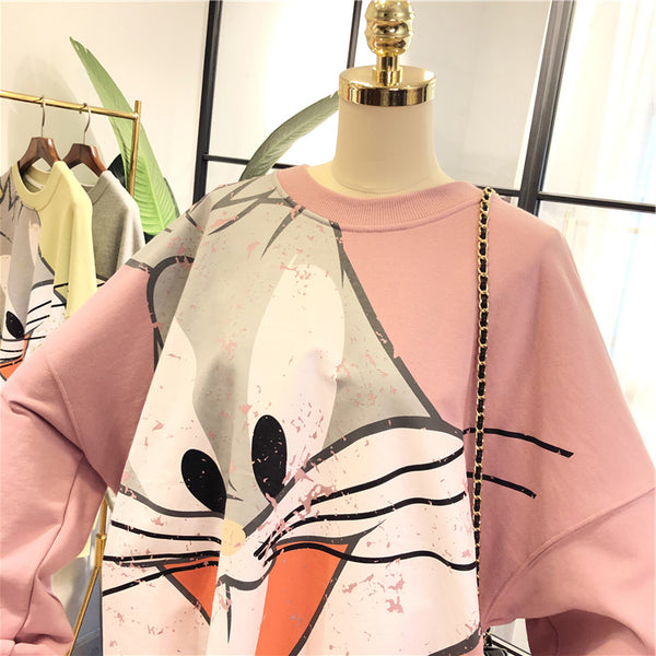 SIMDA LARGE BUGS BUNNY PRINT SWEATSHIRT - boopdo