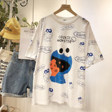 BOOPDO COOKIE MONSTER ALL OVER PRINT T SHIRT - boopdo