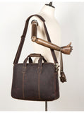 MANTIME HYPERSPACE TOTE HANDMADE LEATHER 16 INCHES SHOULDER BAGS IN BROWN - boopdo