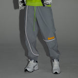 NFWYS ZAOBAMO HAMMER SHAPED STRIPED REFLECTIVE SWEATPANTS IN GRAY - boopdo