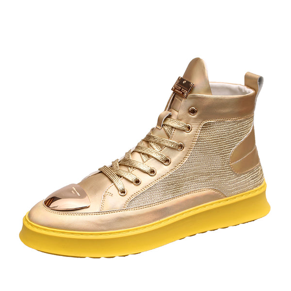 BOOPDO DETACHE JAYME ESPADRILLE ANKLE CASUAL SNEAKER IN GOLD AND SILVER - boopdo