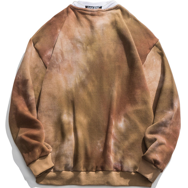 WEST EAST MUSTAZO TIE DYED CREW NECK PULLOVER - boopdo