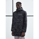 ZONOS CONCEPT CAMOUFLAGE HOODED LONG TRENCH COAT IN BLACK - boopdo
