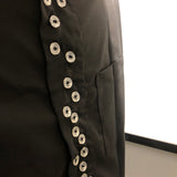 YOHJO KIMONO HIGH NECK MULTI BUTTON IRREGULAR SHIRT IN BLACK - boopdo