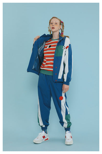 TYAKASHI UNISEX VINTAGE INSPIRED TRACKSUIT IN COLOR BLOCK CO ORD - boopdo