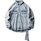 PUCZA RENCHEM GRAFFITO WASHED DENIM JEAN COAT - boopdo