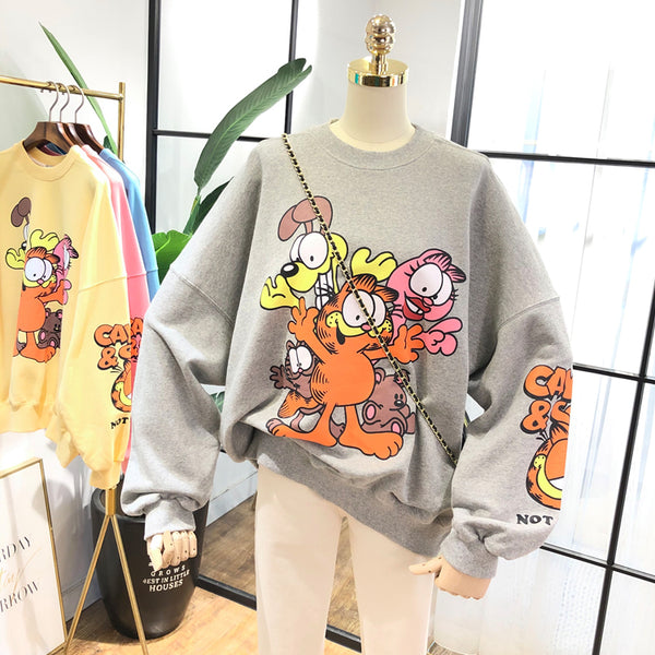 SIMDA GARFIELD OVERSIZED SWEATSHIRT - boopdo