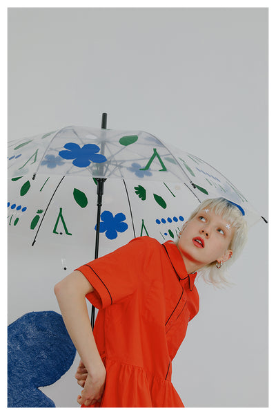 TYAKASHI MIDI SHIRT DRESS IN ORANGE - boopdo