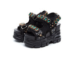 BARROD AZTREK HYBRID LEATHER WEDGED PLATFORM SANDALS - boopdo