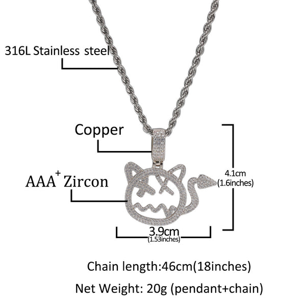 TUG WILLIA CARTOON LITTLE DEVIL CHAIN COPPER NECKLACE - boopdo