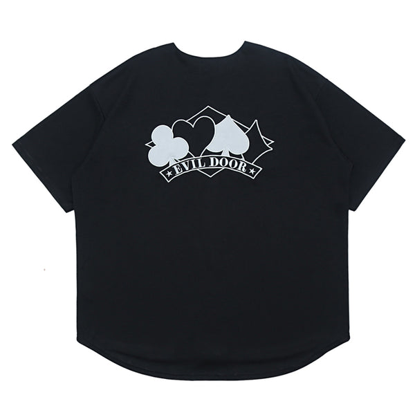 EVIL DOOR GAMBLER BASEBALL COACH SHORT SLEEVED JERSEY T SHIRT - boopdo