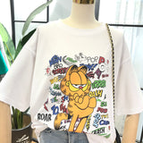 SIMDA GARFIELD T SHIRT WITH LARGE CHEST PRINT - boopdo