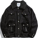 MAOGIMON LAPEL COLLAR STEREO POCKET CORDUROY JACKET - boopdo