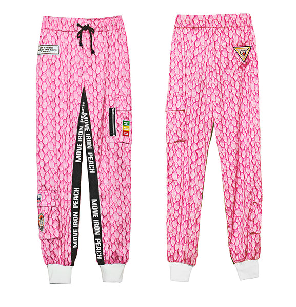 MIP TAPED SIDE STRIPE TRACK PANTS IN PINK - boopdo