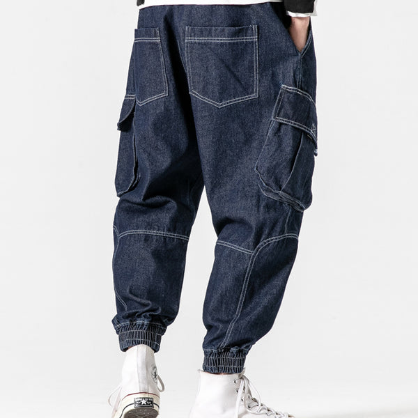 ZAWELL ROYDA MIHDAJ DENIM JEAN CASUAL TRACK PANTS - boopdo