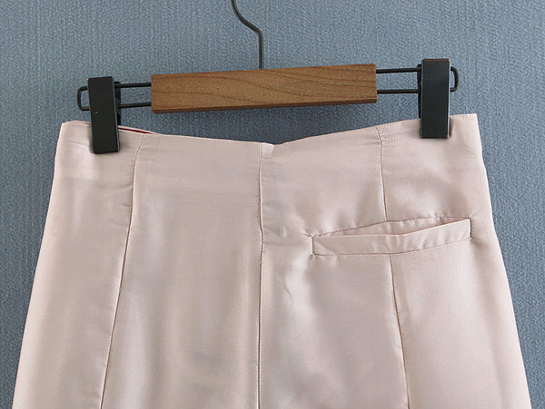 FONKI SPANISH DESIGN WIDE LEG CASUAL PANTS IN BEIGE - boopdo