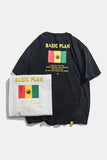 BONJOUR BASIC PLAN JAMAICAN FLAG PRINT CREW NECK T SHIRT - boopdo